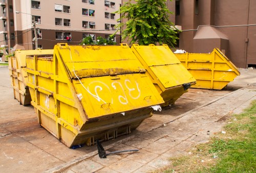 Skip hire truck and team ready for work