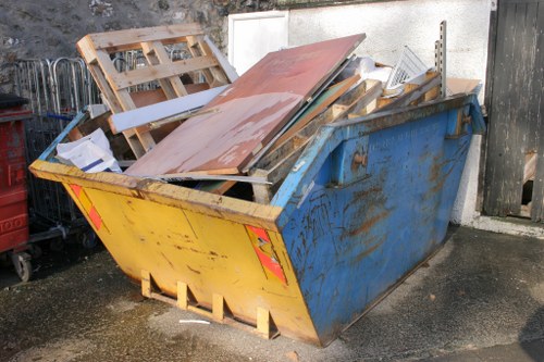 Close-up of a durable enclosed skip